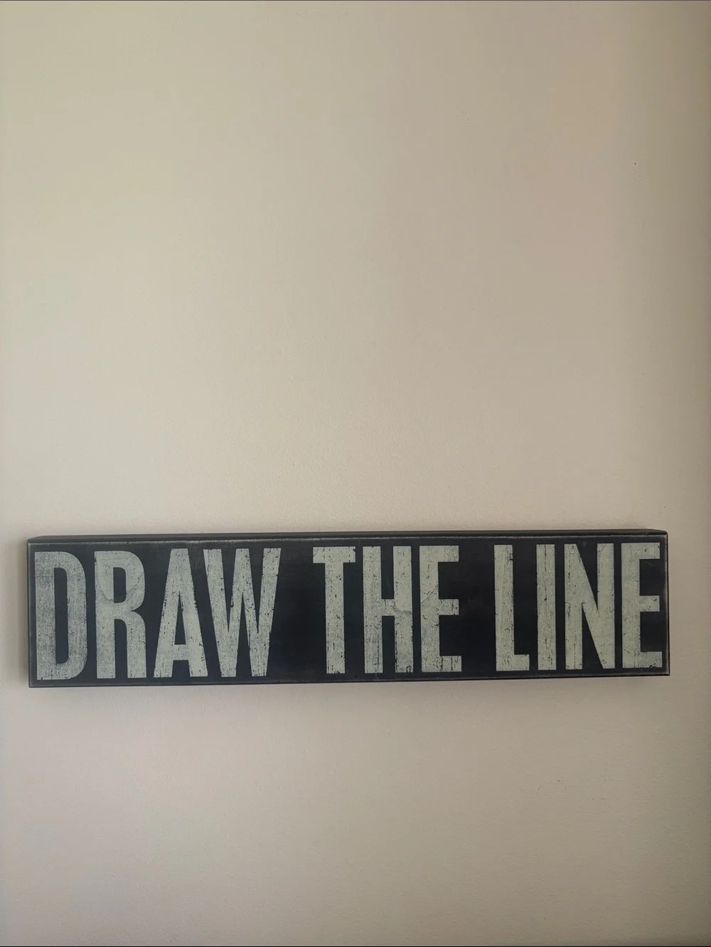 Primitives by Kathy Draw The Line Black & Cream Box Wall/Free standing Art Sign